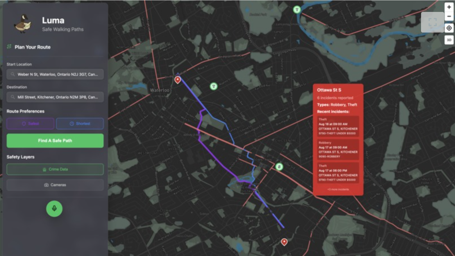 LUMA - SAFE MAP FOR CITIES WEBAPP